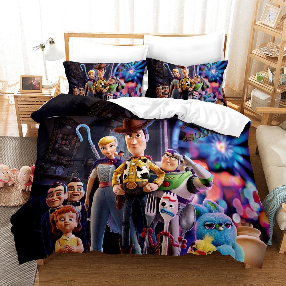 Factory 3D Digital Printing Quilt Set Three-Piece Cartoon Animation Thickened Grinding Kit