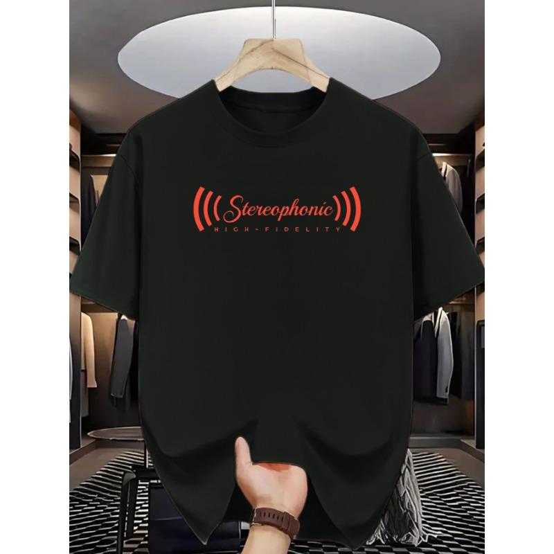 

European sizes This Short-Sleeve T-Shirt Features High-Fidelity Stereo Prints, Making It a Trendy Choice Essential for Music Lovers S чёрный
