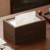 Vintage Walnut Wood Tissue Box Light Luxury Elegant Tissue Boxes Decor Portable Napkin Case with Cover Living Room Decoration