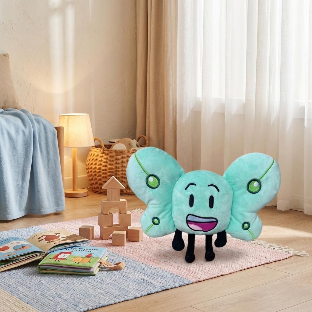 Plush Cartoon Character Soft Stuffed Toy with Large Wings and Embroidered Facial Features Collectible Plush Doll for Kids and Fans