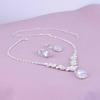 Luxury Teardrop Zircon Pendant Necklace Earrings Set Elegant Exquisite Crystal Necklaces Women Bride Bridesmaid Wedding Jewelry