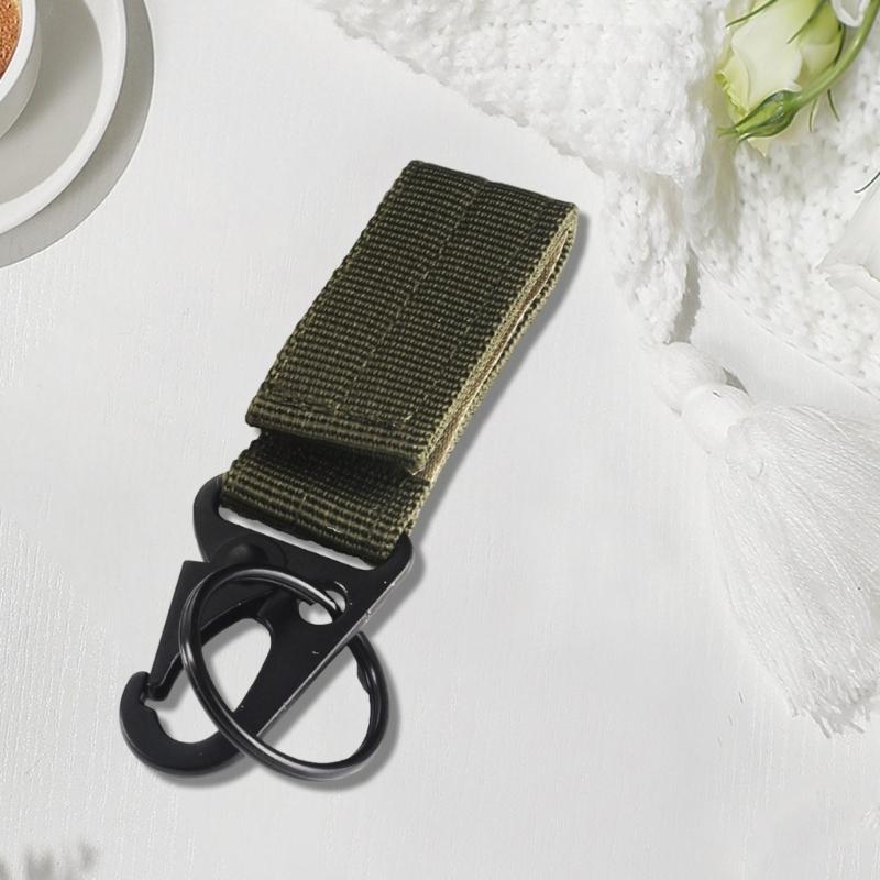 Taktischer Schlüsselhalter Gürtelclip Hängende Karabinerhaken Nylon Gurtband Schnalle Riemenclip für Molle-Gürtel Rucksack Tasche