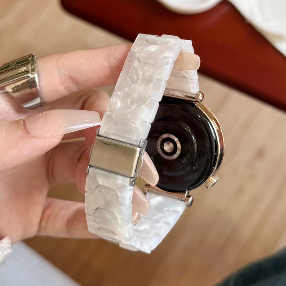 

Bracelet Replacement for Samsung Galaxy Watch 7/6/5/4 40mm 44m Watch Band Resin 20mm Strap Wristband with Stainless Steel Buckle 20mm перлина білого кольору
