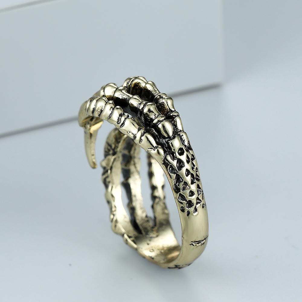 Retro Bronze gefärbter schwarzer Eagle Claw offener Ring Mode Heißer Verkauf Herren Dominant Party Ring