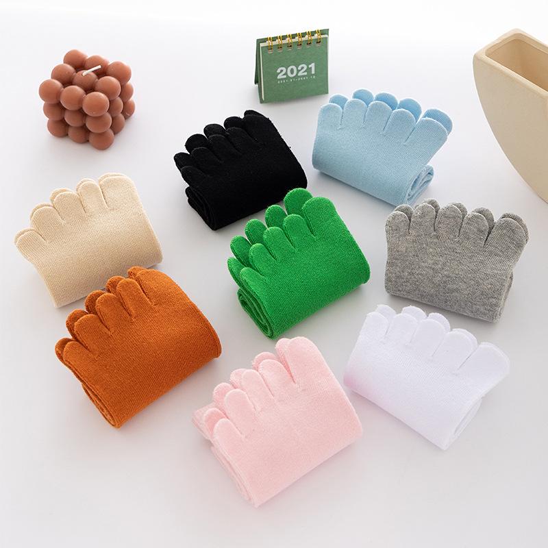 ! Women Toe Socks with Separate Fingers Summer Solid Color Cotton Five Finger Socks Women Low Cut Ankle Socks Yoga Sport