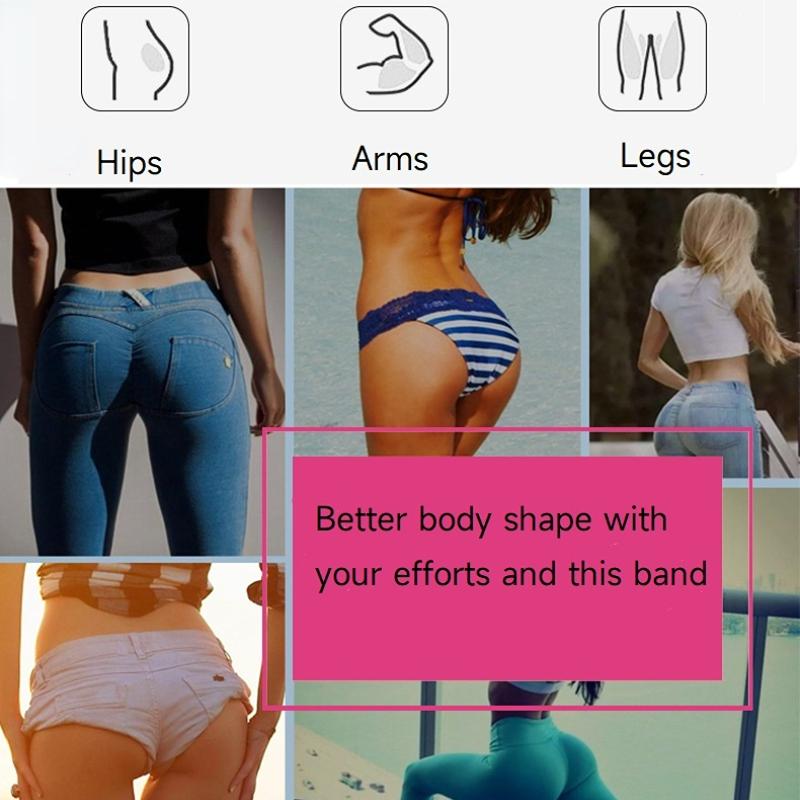 Motståndsträningsband med halkfri design för höfter och glutes, 3 nivåer träningsband för kvinnor och män, Booty Band för hemmaträning, yoga, pilates