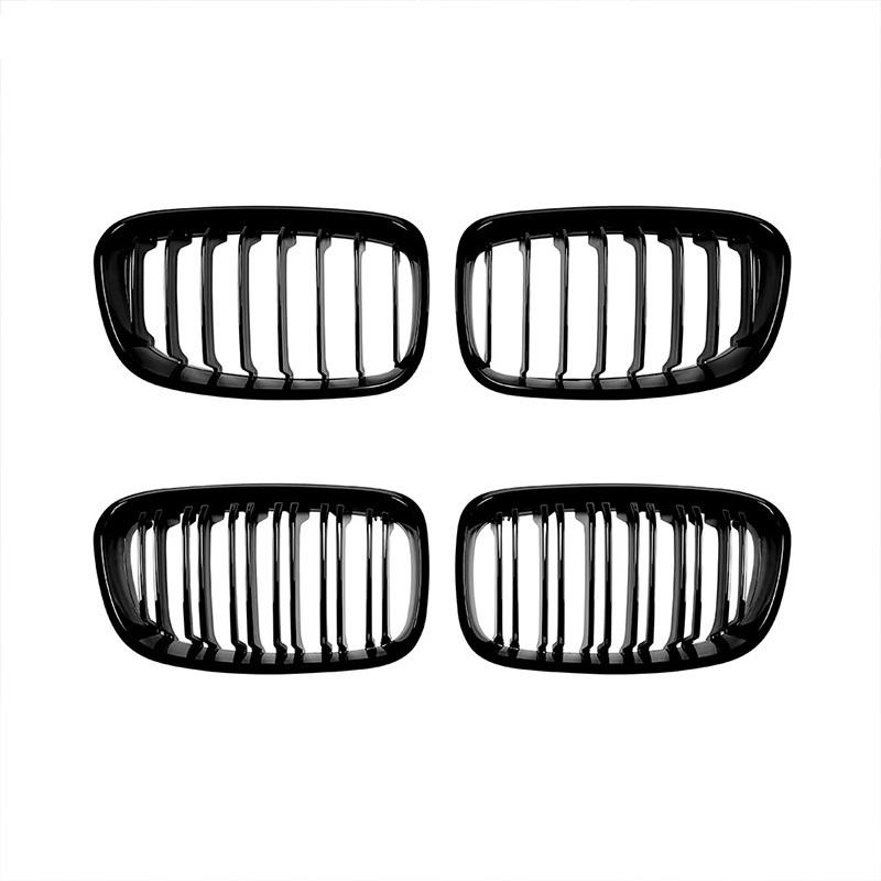 Car Front Bumper Racing Grille Front Kidney Dual Line Grilles for BMW 1 Series F20 F21 2011-2014 Car Front Grill Replacement