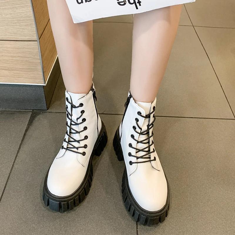 Fashion Women New Round Toe Plus Size Mid-Calf Boots 2024 Brand Ladies Shoes Side Zipper Women's Boots Fashion  Lacing Modern Boots