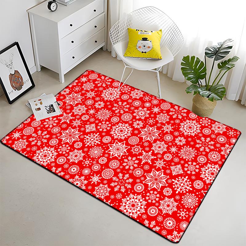 Snowflake Christmas Gift Afire In Winter Printed Carpet for Living Room Large Area Rug Soft Mat E-sports Chair Carpets Alfombra