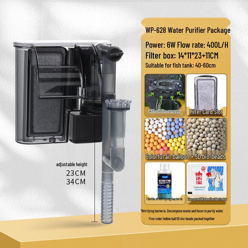 Wall-Mounted Aquarium Filter: Compact 3-in-1 External Purification & Circulation System