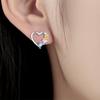 Barbie earrings [Pure Silver·Original Design] Hollow heart-shaped colorful zirconium earrings, elegant and high-end, ins style love ZJYES-YS-213