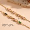 18K Gold-Plated Square Stone Titanium Steel Bracelet for Women - Elegant & Versatile