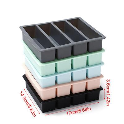 Dlouhý zásobník na ledové kostky 4 přihrádky opakovaně použitelná silikonová forma na ledové kostky DIY výrobník ledu potravinářský odolný silikonová forma na led