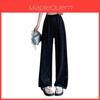 Crystal Embellished Wide Leg Pants With High Waist For Summer Casual Wear