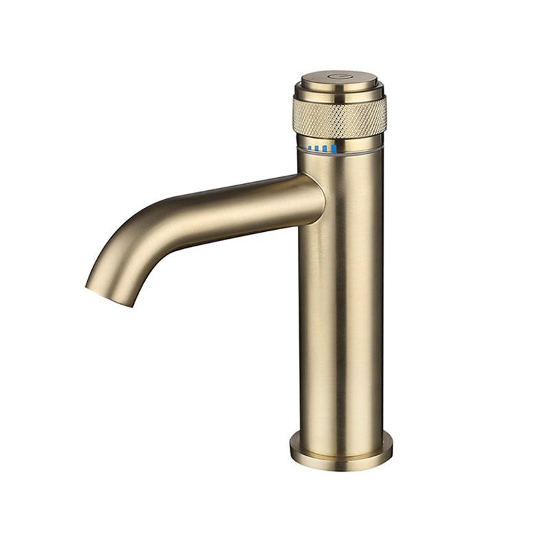 Brushed Gold Bathroom Basin Faucet Brass Push-Button Switch Deck mounting Faucet Single Hole Hot And Cold Basin Tap Black/Gray
