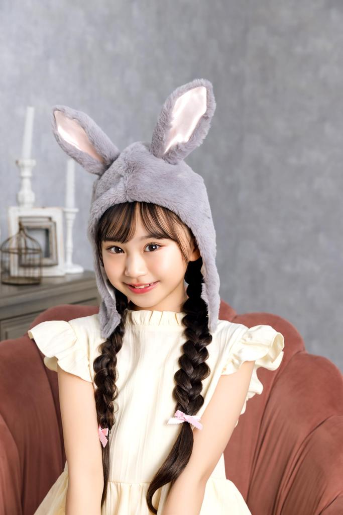 Clearstone Cosplay Halloween Fluffy Gray Headgear, Bunny, Kids,