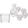Lazysong Day Glass Sake Bottle Japanese Sake for Cold Sake and Sake Certified by the Japanese Food Inspection Standard Father's Gift Set, Set,