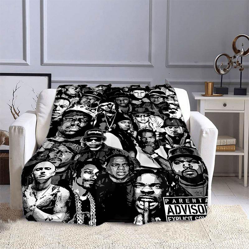 Hip-hop 2PAC Printed Blanket Picnic Blanket Warm Blankets Outdoor Blanket Home Bed Linings Blankets for Beds Birthday Gift