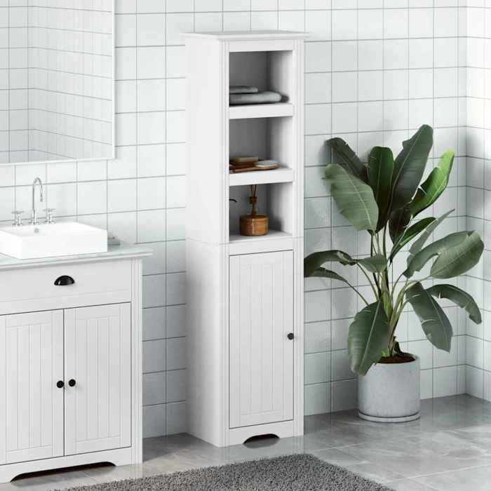 VidaXL Armoire de salle de bain BODO blanc 44x30x160 cm, armoire de rangement de salle de bain, placard de salle de bain, 4016860