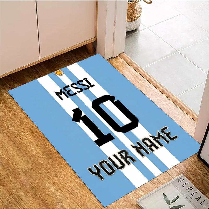 Custom Name Number 10 Football Rug - Decorative Non-slip Carpet With YourName For Bedroom Or Office Perfect Gift For Family And Friends