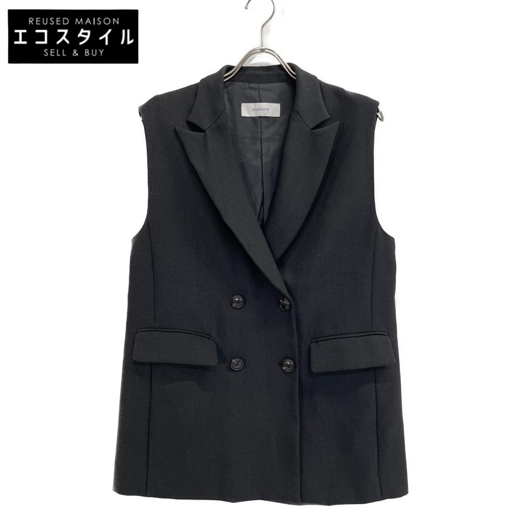 parigot BLACK PL-JK01-24LS-RVS HALF LENGTH STUBBEL VEST Best F blackUsed