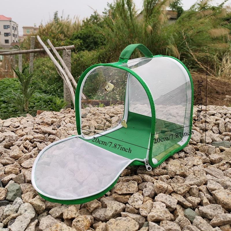 1PC Self-developed Self-made 360-degree Fully Transparent Observation Insect Cage Portable Folding Explosive Butterfly Cage Feeding Insect Cage