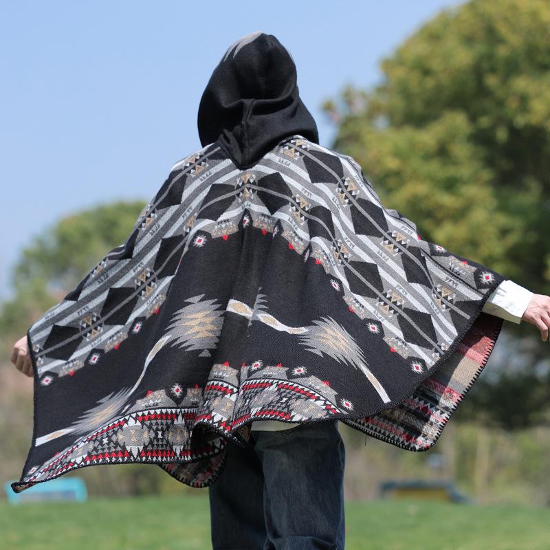 Open Front Shawl Wrap for Men&Women Soft Warm Poncho Cape Coat Poncho Scarf Blanket Lightweight Shawl Oversized Casual Shawls Cardigan for Fall Spring