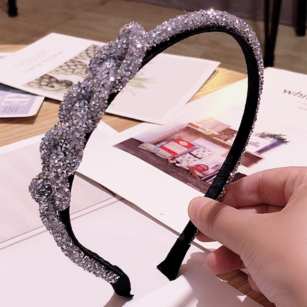 Simple Women Hair Accessories Rhinestone Crystal Fashion Headdress Head Hoop Headband Hair Band