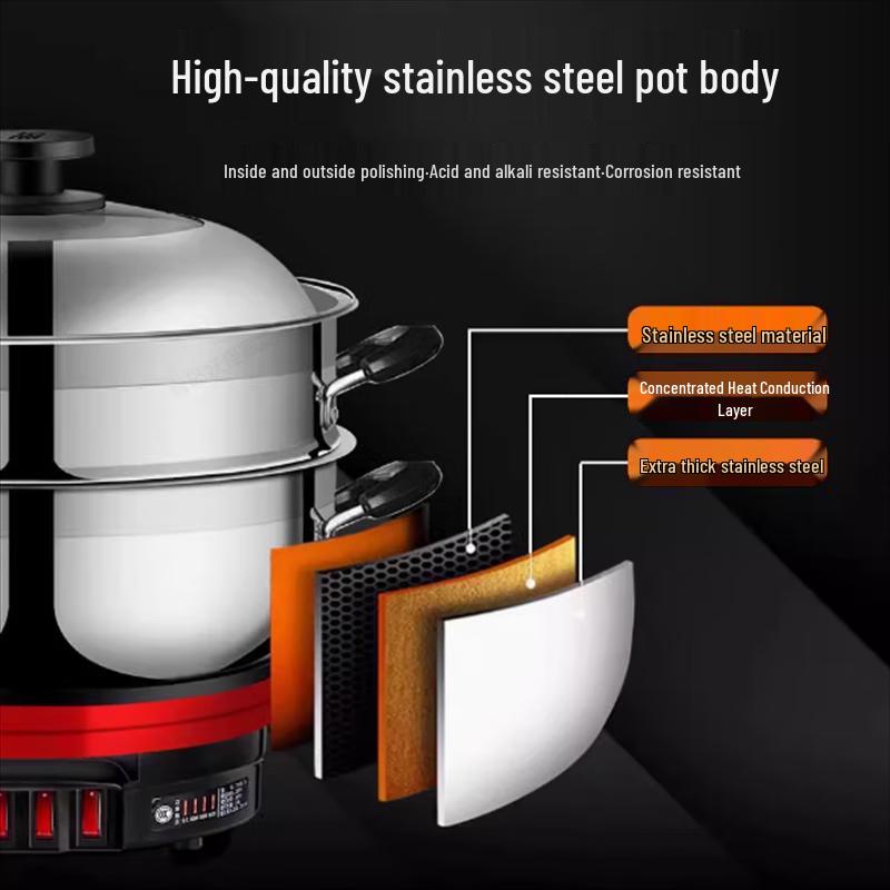 

Huabisen 34CM Multifunctional Electric Hot Pot & Wok