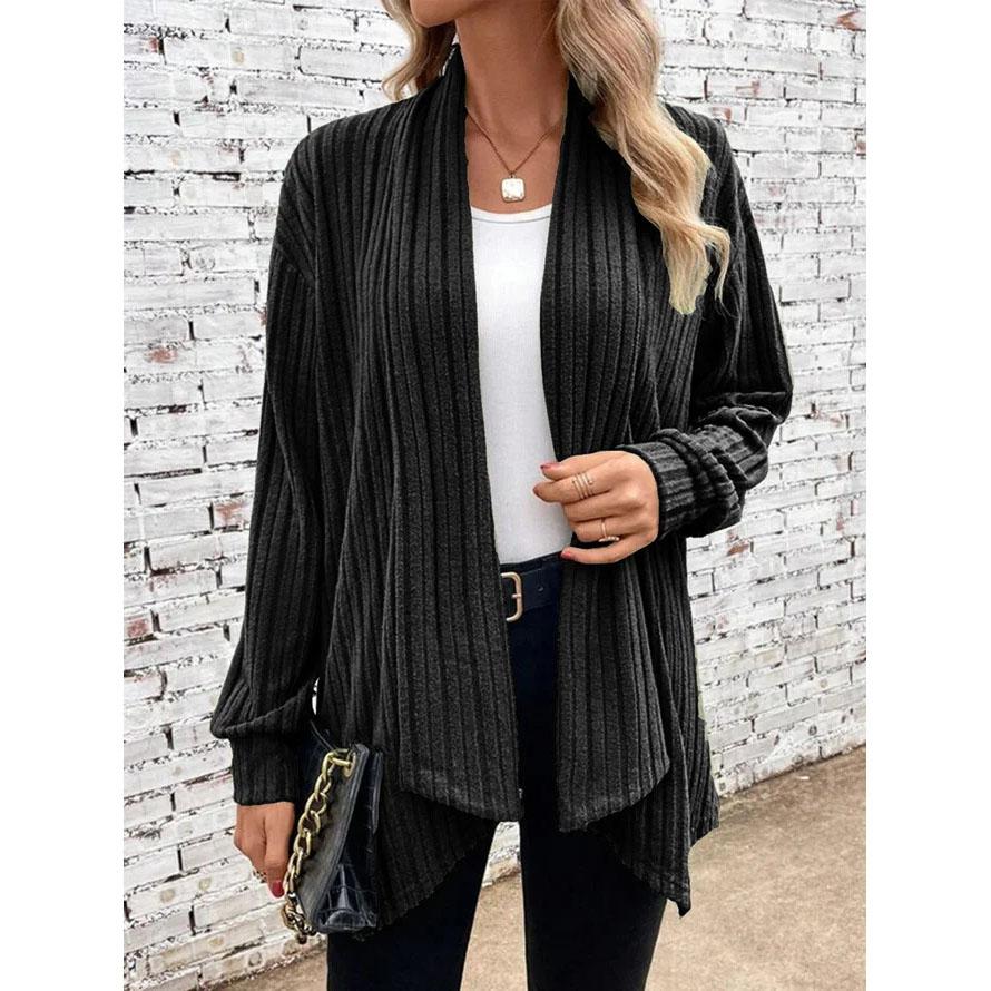 

Autumn and Winter Women s Long Sleeve Solid Loose Cardigan Coat Women XXXL чорний