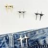 Detachable Fashion Shaped Jean Button Clasps Waist Extender Pin Jean Button, No Sewing Required, Fit Instant Jean Button