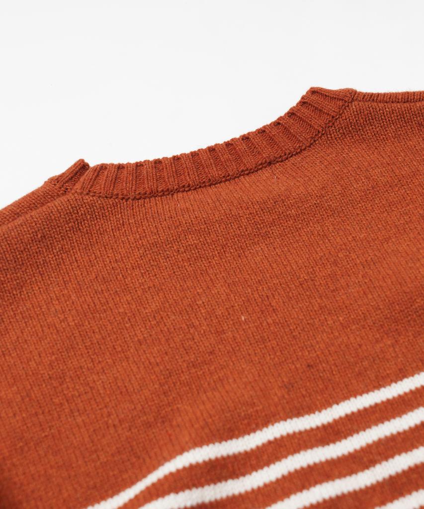FRIZMWORKS Wool Stripe Relax Knit _ Brick
