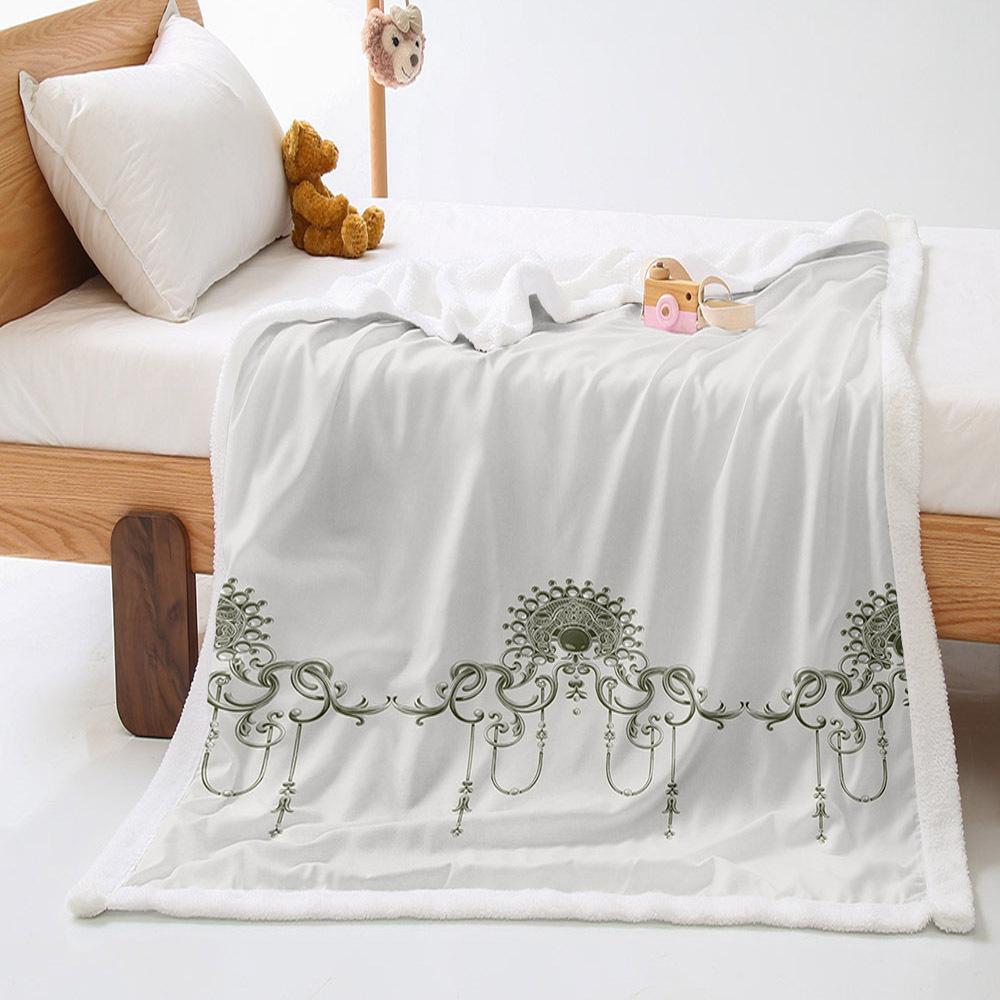 Ethnic pattern 2D digital printing thickened lamb wool crystal fleece blanket blanket
