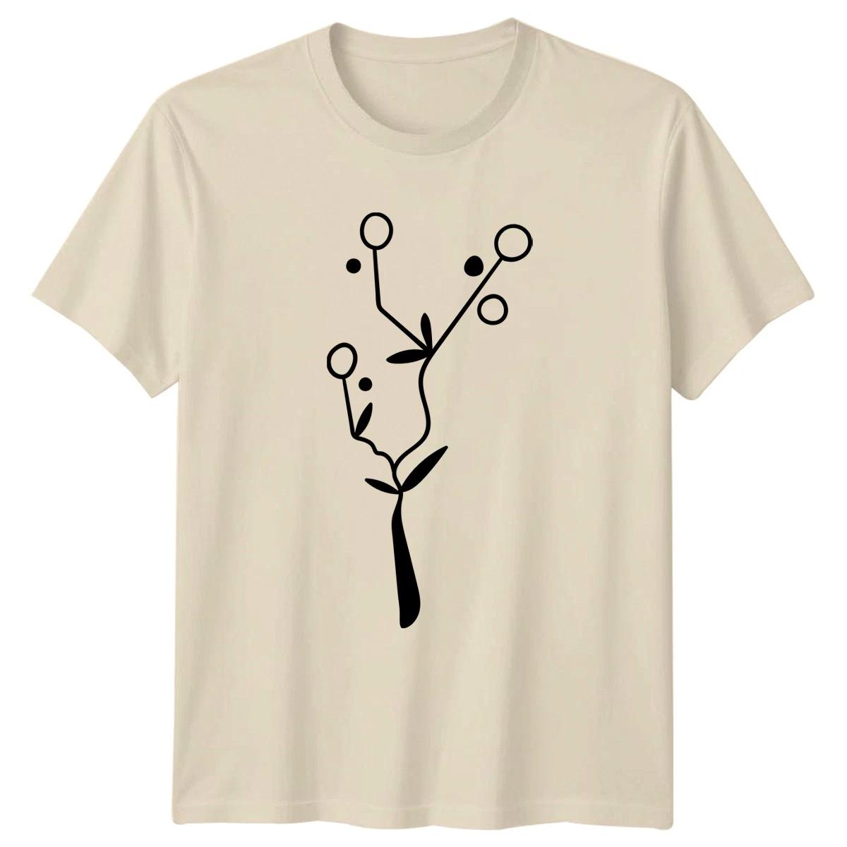 Minimalist Botanical Plant Organic Nature T-Shirt Modern Abstract Graphic S