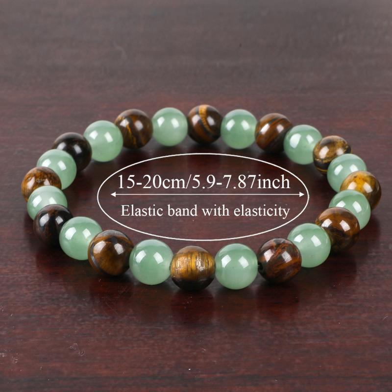 Elegant Yellow Tiger Eye And Green Aventurine Semi-Precious Stone Strand Bracelet For Fashion Lovers Luxury