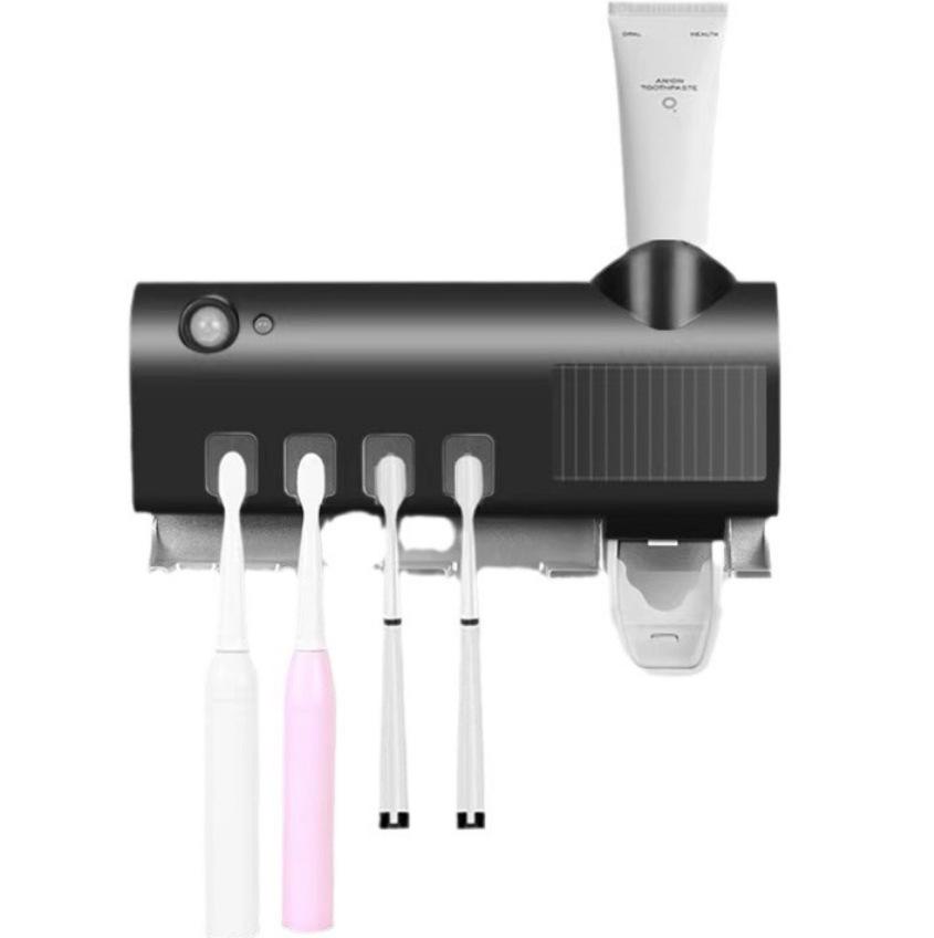 

Smart UV Charging Toothbrush & Automatic Toothpaste Dispenser Wall-Mount Holder Button version чёрный