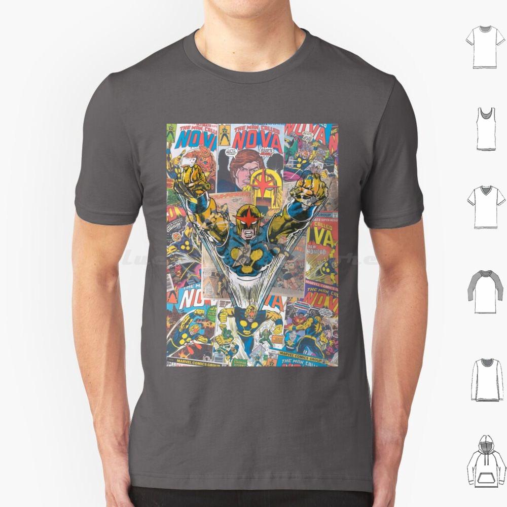 Vintage Comic Nova T Shirt Cotton Men Women DIY Print Vintage Comic Nova Superhero