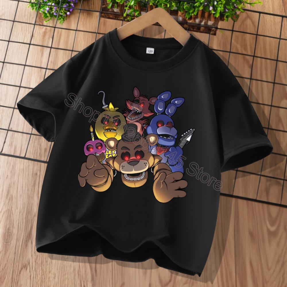 Nowe Koszulki Dziecięce Five Nights At Freddys T-shirt z Graficznym Rysunkiem FNAF Dziecięce Codzienne Sportowe Koszulki z Krótkim Rękawem Ubrania dla Dzieci