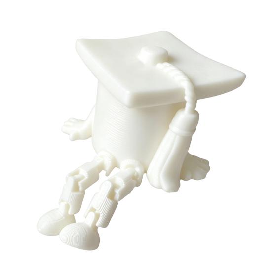 3D Printed Mini Graduation Cap Figure Small Grad Hat Figurine белый