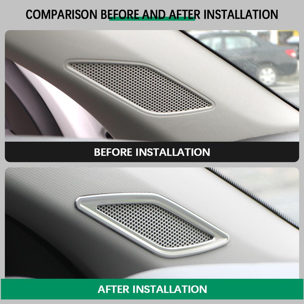 Car Front Pillar Cover Speaker Ring Sticker for VW Volkswagen Tcross T-cross 2018-2023 Stickers Stainless Steel Accessories