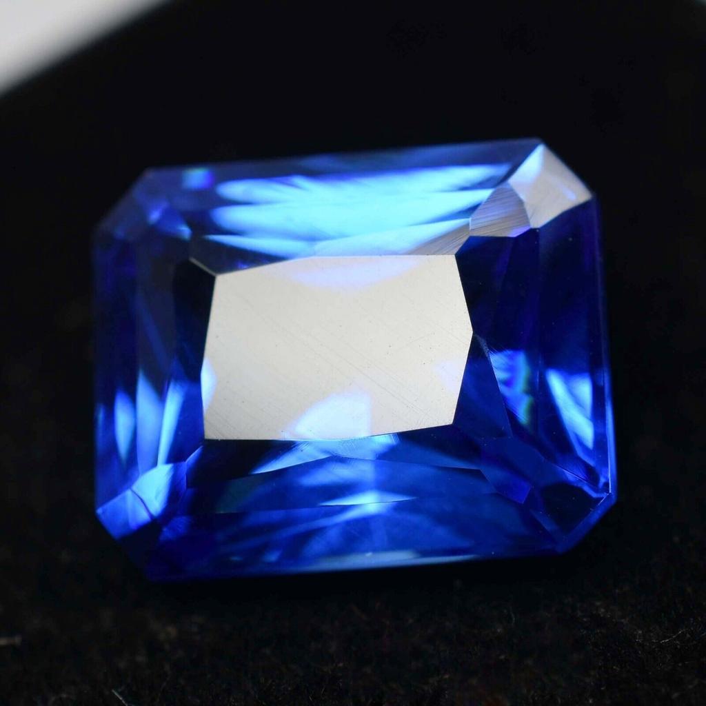 Natural Blue Sapphire Loose Gemstone 9.10 Ct Ceylon Emerald Cut September Birthday Birthstone