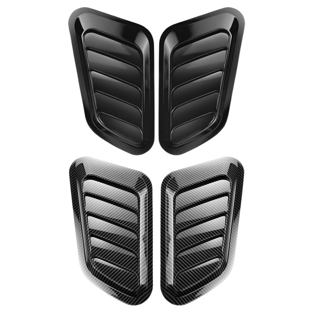 1Pair Car Hood Decoration Realistic Air Outlet Design Simulation Air Vent Fake Air Intake Body ABS Auto Decorative Sticker