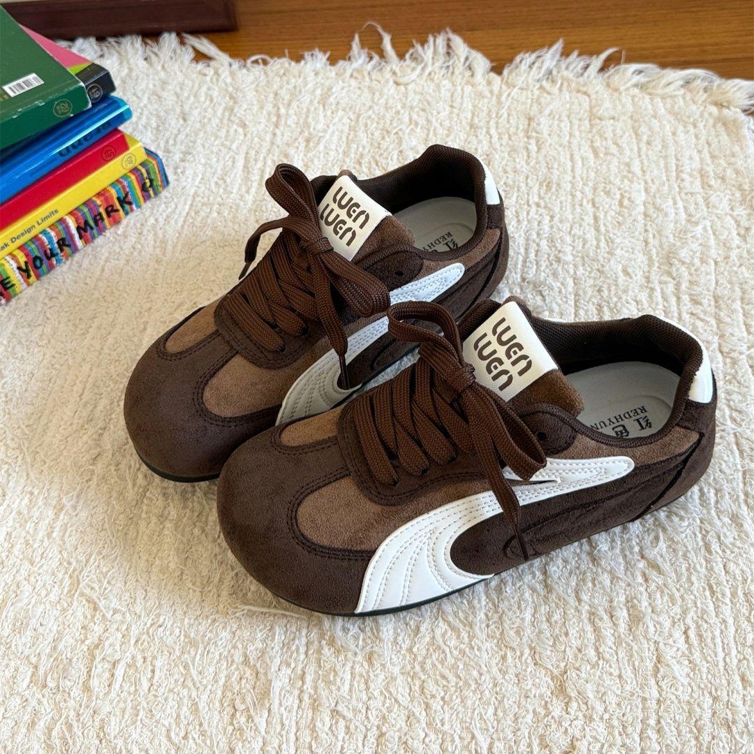 

Black German training shoes women s 2025 summer new niche design sense versatile breathable casual Forrest Gump shoes 40 коричневый