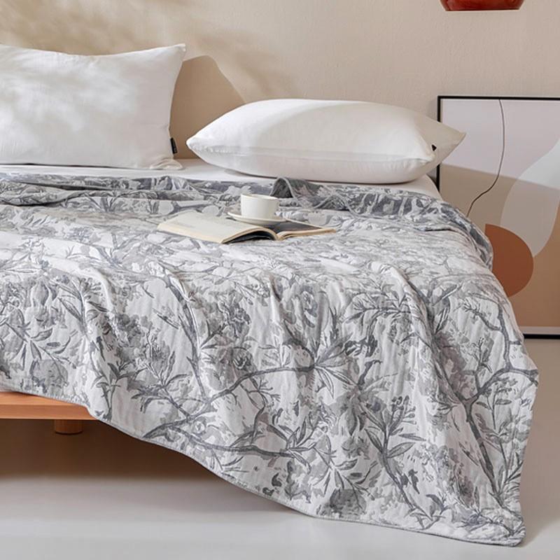 Cotton Blanket 4 Layer Gauze Plaid Bedspread for Double Queen King Bed Towel Quilt Winter Sheet Bed Sofa Cover 200x230cm