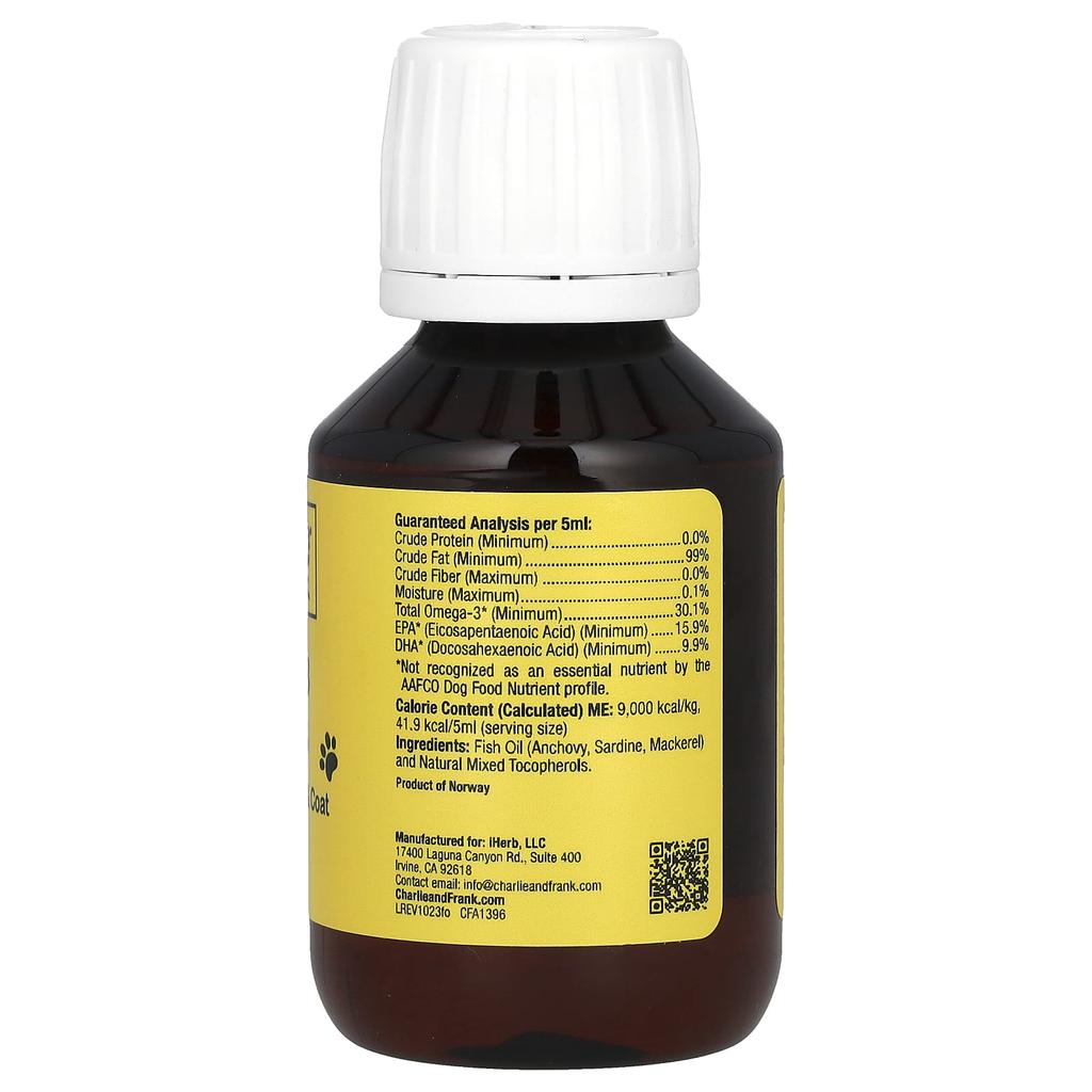 Pet Omega 3 Fish Oil, for Cats and Dogs, 100 Ml (3.3 Fl. Oz.)