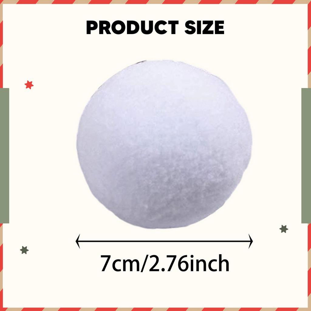 Fake Snowballs Artificial Snowballs Mesh Bag Storage for Kids Ornaments White Snow Fight Balls 7 Cm for Supplies