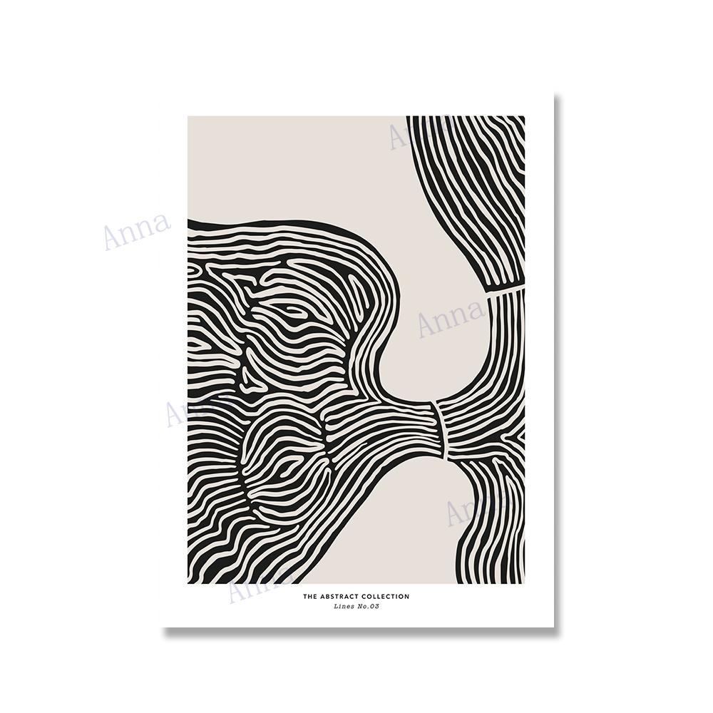 Minimalist Mid-Century Modern Geometric Art Line Poster and Print Canvas Pictures Wall Art Paintings for Living Room Home Decor