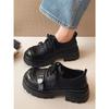 Wang Fan retro black British style platform small leather shoes 2026 new spring and autumn with skirt loafers