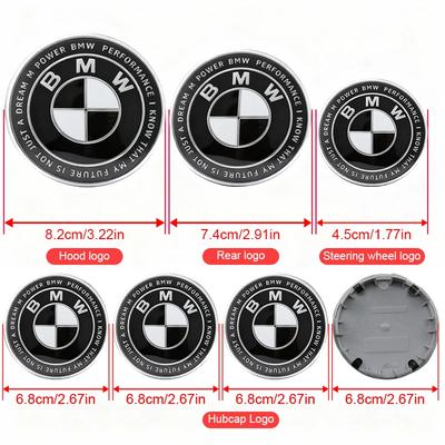 NTFK6 7Pcs For F18 G16 F33 E61 G31 G83 F11 E84 Car Front Hood Trunk Logo Hub Center Cover Steering Wheel Center Badge Stickers