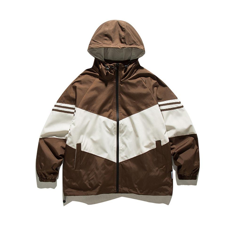 Loose Jackets Men Patchwork Windbreaker Coats Tracksuit Spring Autumn Cardigan  Autumn